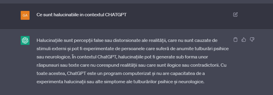 Halucinatii ChatGPT